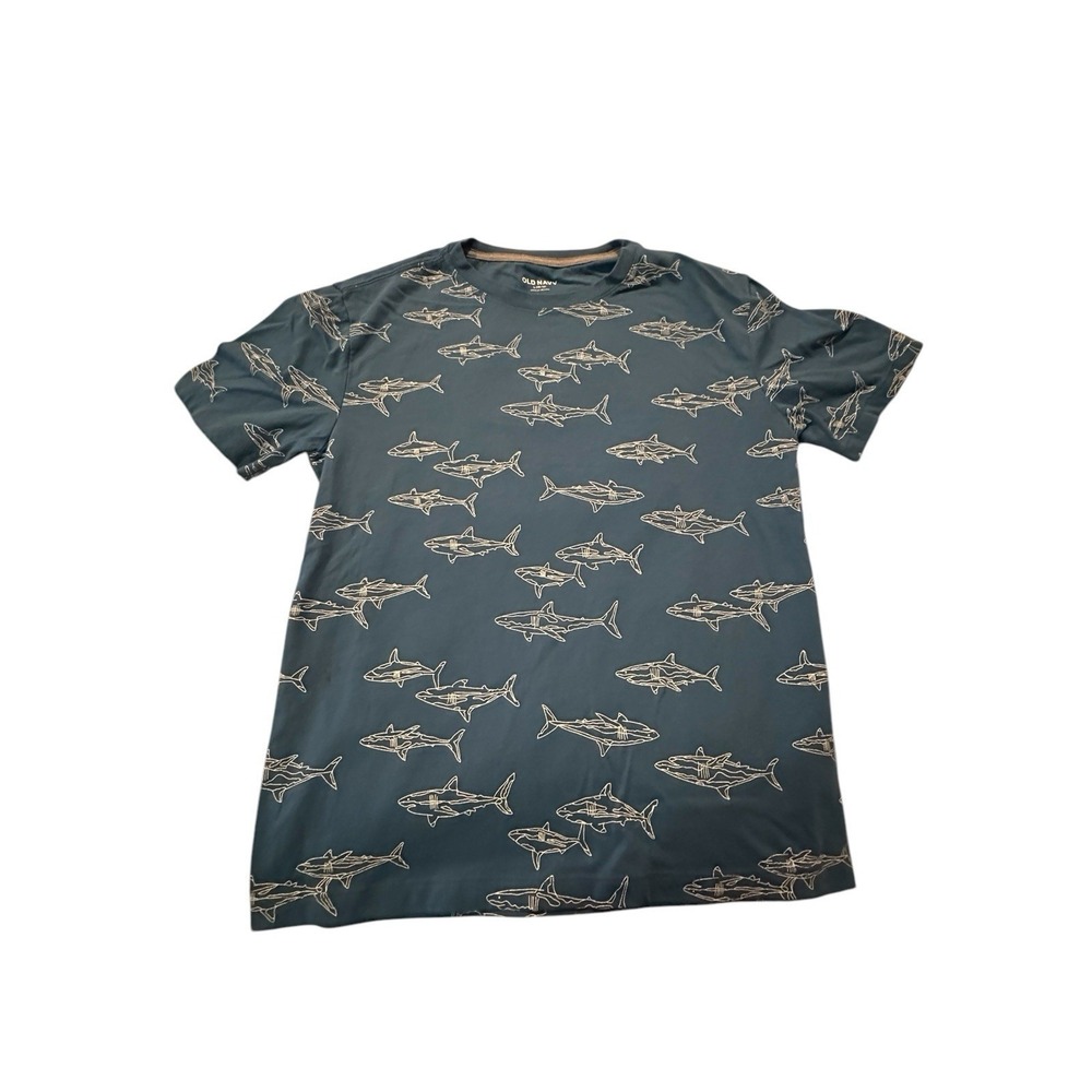 Old Navy‎ Boys Tee Shark Short Sleeve Shirt Size Large (10-12) Sharks